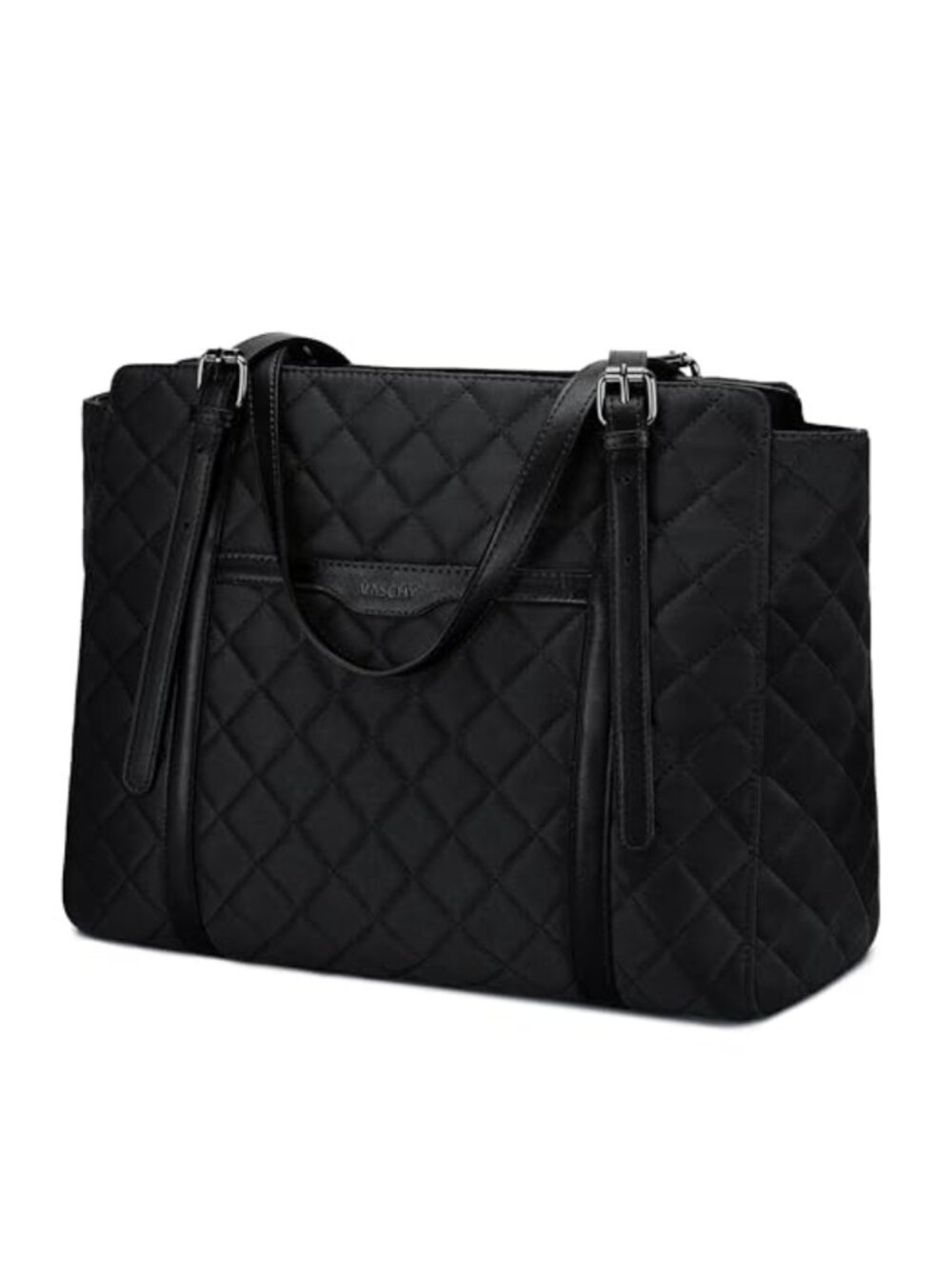 Quilted Laptop Tote Bag for Women 15.6 inch Puffer Work Shoulder Bag